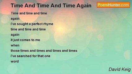 David Keig - Time And Time And Time Again