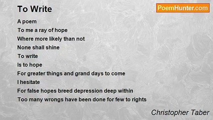 Christopher Taber - To Write