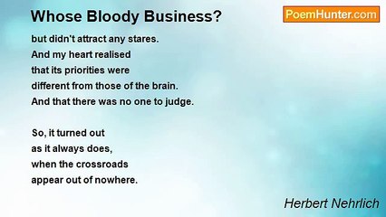 Herbert Nehrlich - Whose Bloody Business?