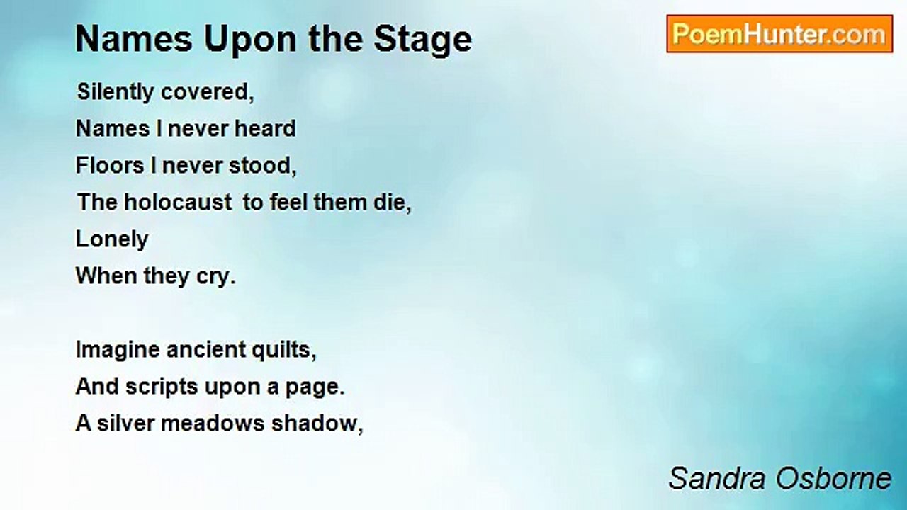 Sandra Osborne - Names Upon the Stage