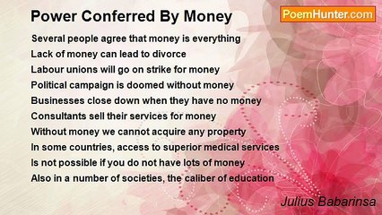 Julius Babarinsa - Power Conferred By Money