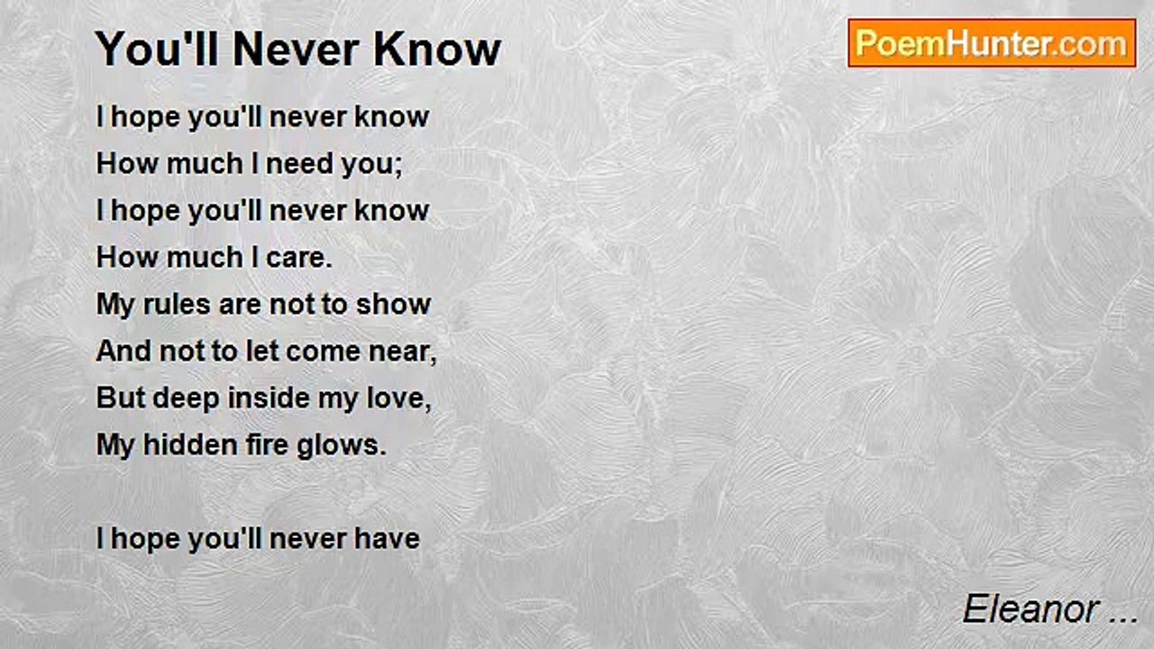 Eleanor ... - You'll Never Know