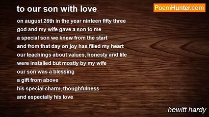 hewitt hardy - to our son with love