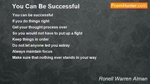 Ronell Warren Alman - You Can Be Successful