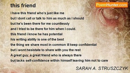 SARAH A. STRUSZCZYK - this friend