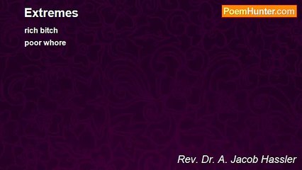 Rev. Dr. A. Jacob Hassler - Extremes