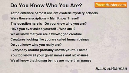Julius Babarinsa - Do You Know Who You Are?