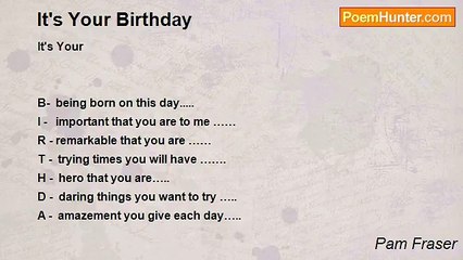 Pam Fraser - It's Your Birthday