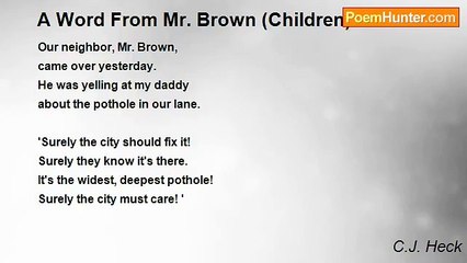 C.J. Heck - A Word From Mr. Brown (Children)