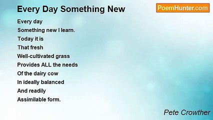 Pete Crowther - Every Day Something New