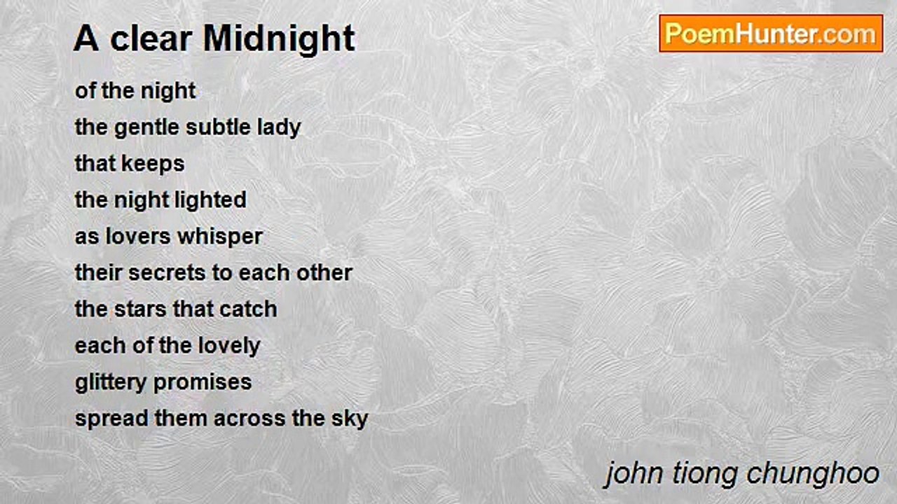 john tiong chunghoo - A clear Midnight