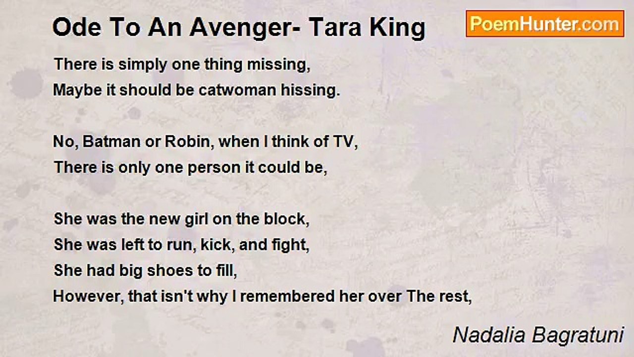Nadalia Bagratuni - Ode To An Avenger- Tara King