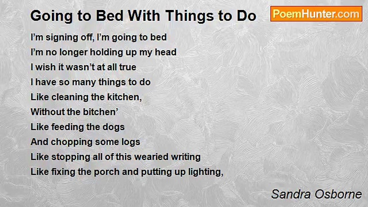 Sandra Osborne - Going to Bed With Things to Do
