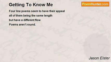 Jason Elster - Getting To Know Me