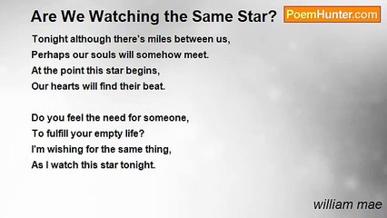 william mae - Are We Watching the Same Star?