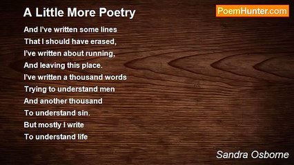 Sandra Osborne - A Little More Poetry