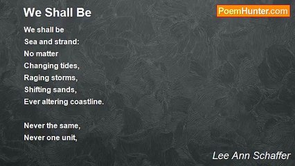 Lee Ann Schaffer - We Shall Be