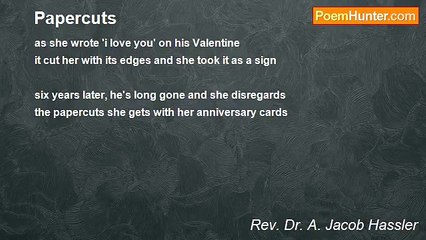 Rev. Dr. A. Jacob Hassler - Papercuts