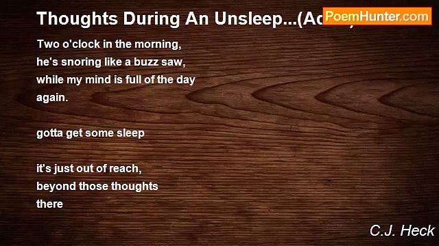 C.J. Heck - Thoughts During An Unsleep...(Adult)