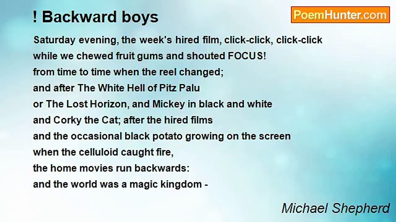 Michael Shepherd - ! Backward boys