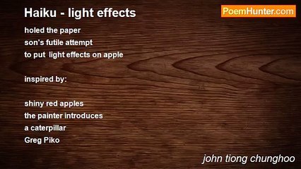 john tiong chunghoo - Haiku - light effects