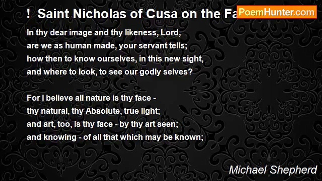 Michael Shepherd - !  Saint Nicholas of Cusa on the Face of God