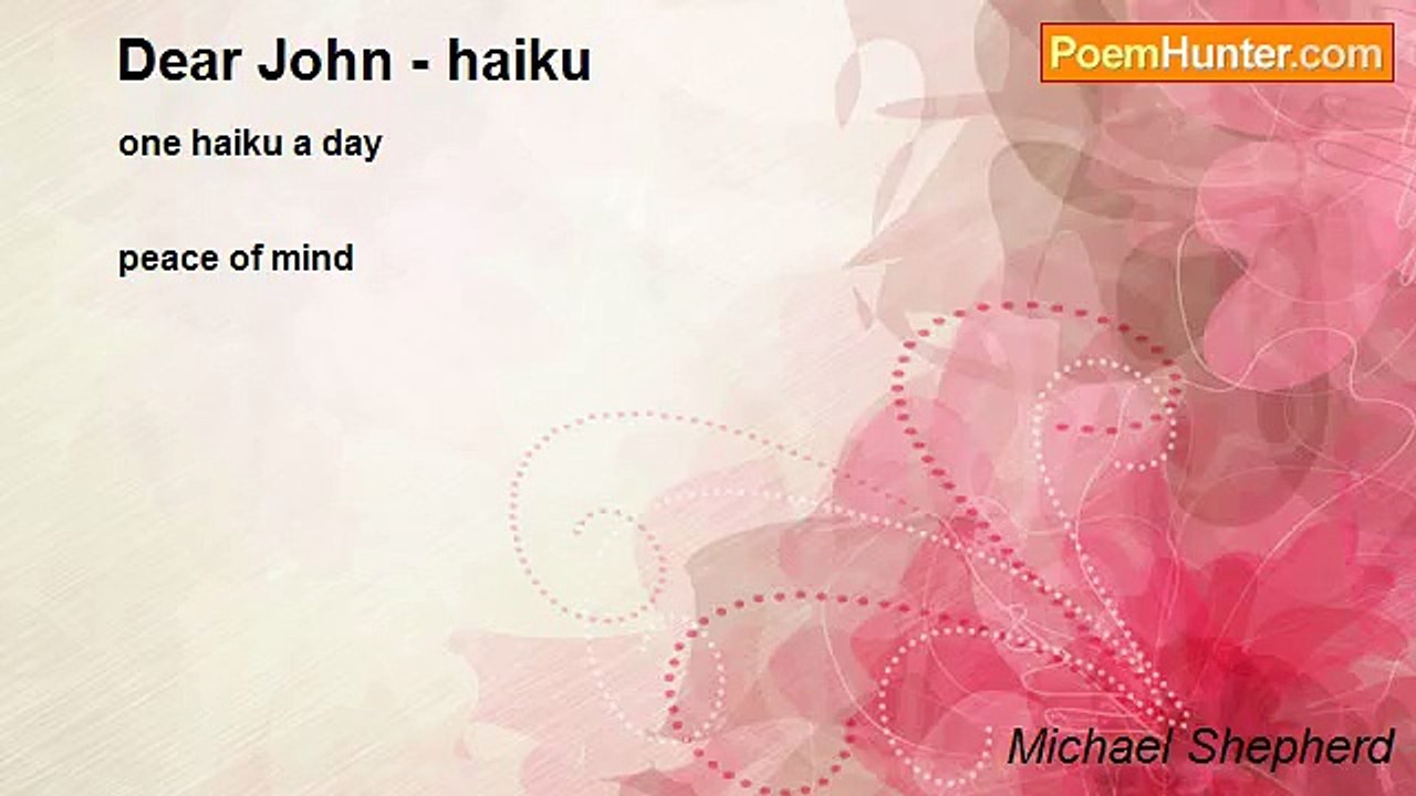 Michael Shepherd - Dear John - haiku