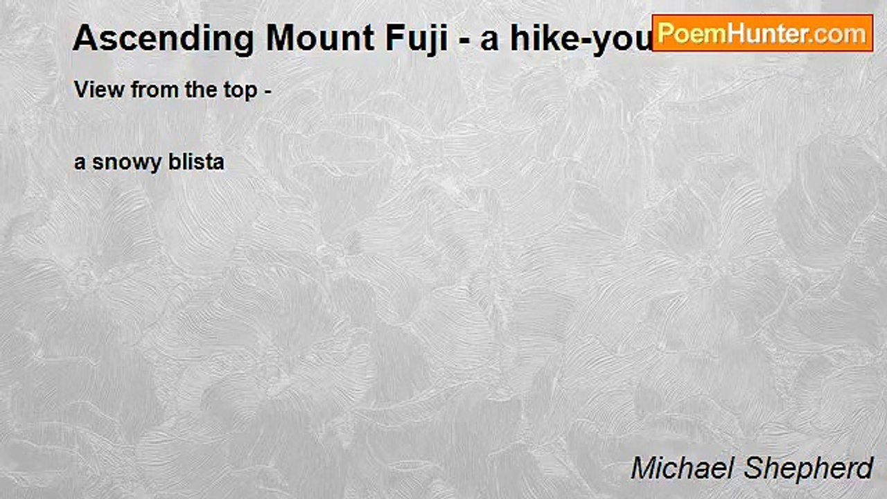 Michael Shepherd - Ascending Mount Fuji - a hike-you