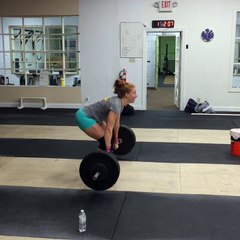 Emom 10 minutes 2 power cleans + jerk @ 125#