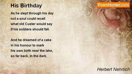Herbert Nehrlich - His Birthday