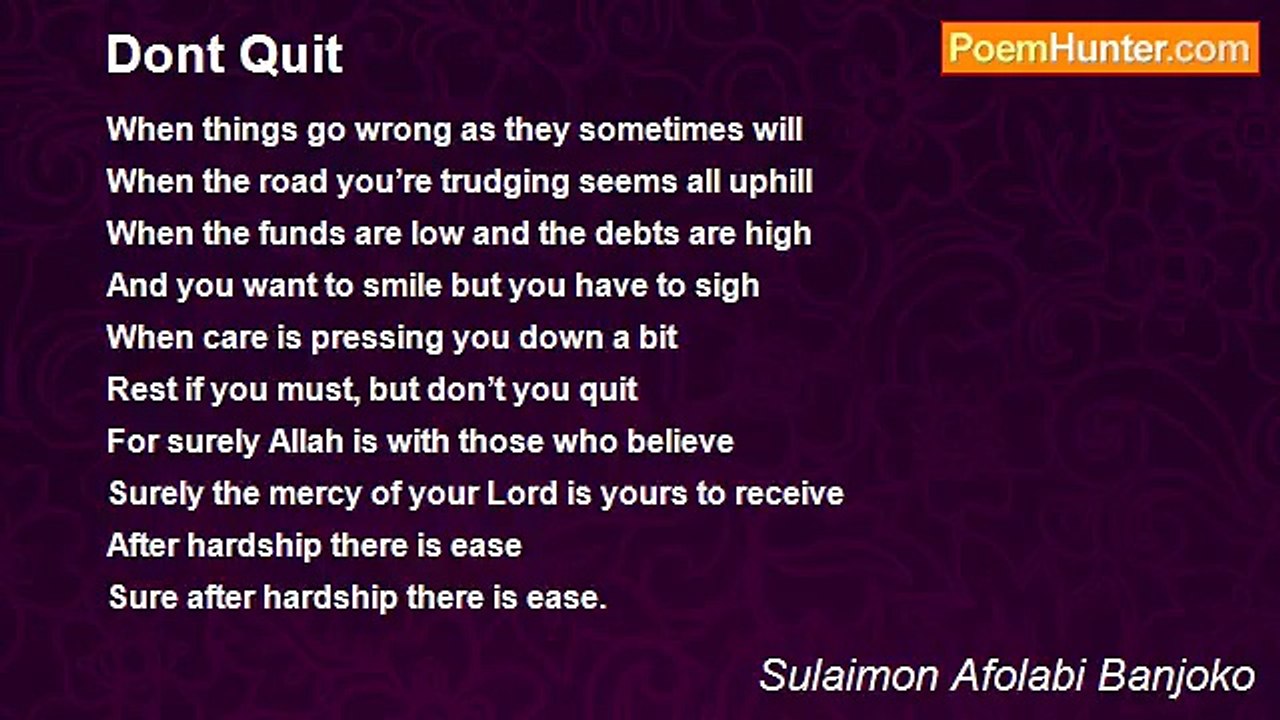 Sulaimon Afolabi Banjoko - Dont Quit