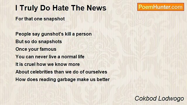 Theorem The Truth Serum - I Truly Do Hate The News