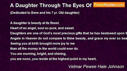 Velmar Pewee Hale Johnson - A Daughter Through The Eyes Of  A Father