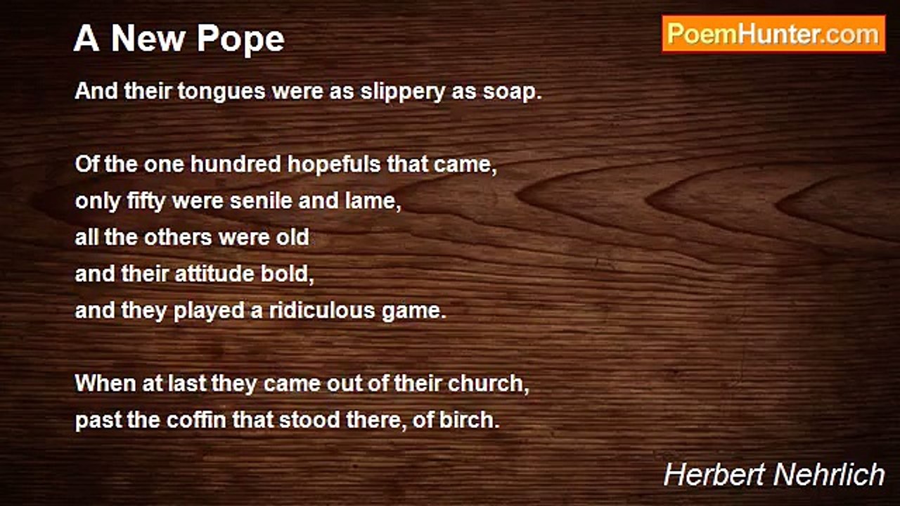 Herbert Nehrlich - A New Pope