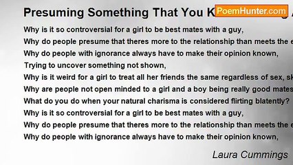 Laura Cummings - Presuming Something That You Know Nothing About