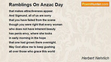 Herbert Nehrlich - Ramblings On Anzac Day