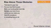 Ronell Warren Alman - Rise Above Those Obstacles