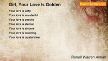 Ronell Warren Alman - Girl, Your Love Is Golden
