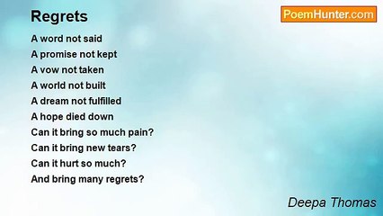 Deepa Thomas - Regrets