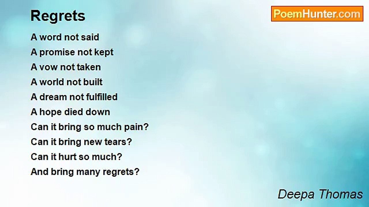 Deepa Thomas - Regrets