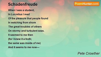 Pete Crowther - Schadenfreude