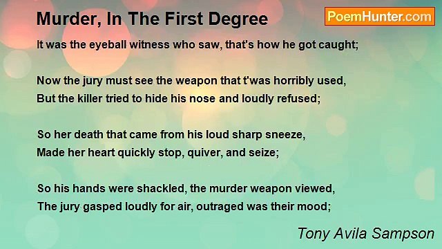 Tony Avila Sampson - Murder, In The First Degree