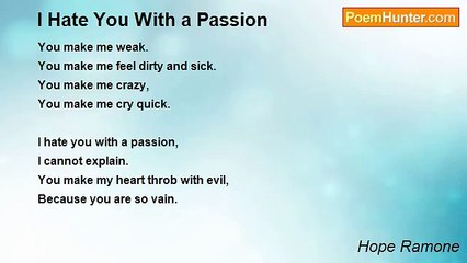 Hope Ramone - I Hate You With a Passion