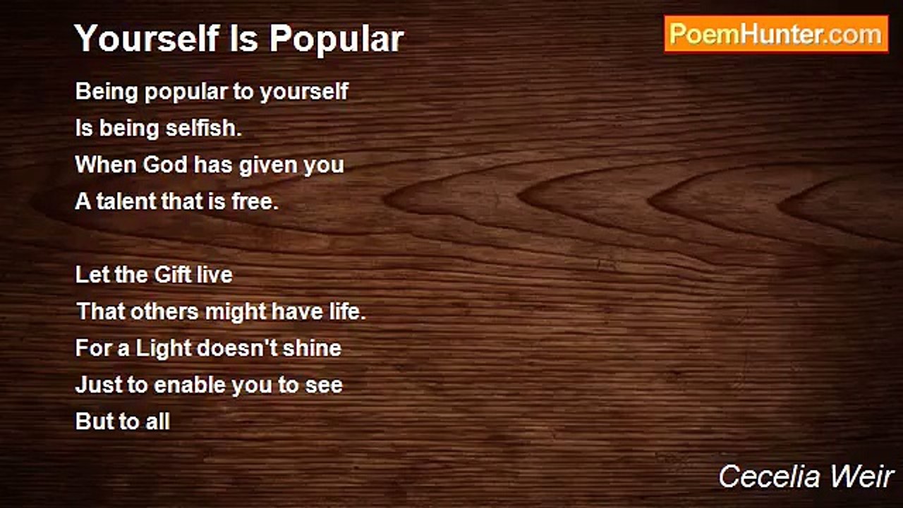 Cecelia Weir - Yourself Is Popular