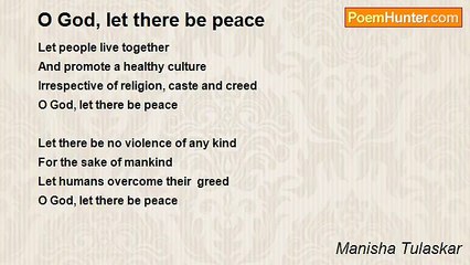 Manisha Tulaskar - O God, let there be peace
