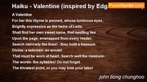 john tiong chunghoo - Haiku - Valentine (inspired by Edgar Allan Poe)