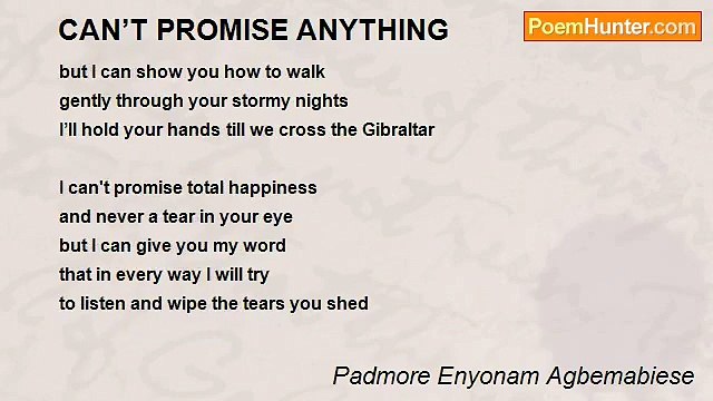 Padmore Enyonam Agbemabiese - CAN’T PROMISE ANYTHING