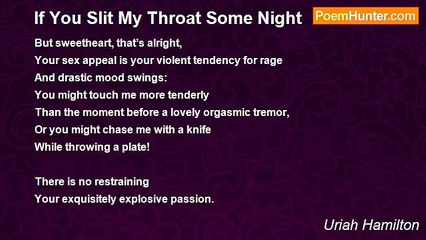 Uriah Hamilton - If You Slit My Throat Some Night