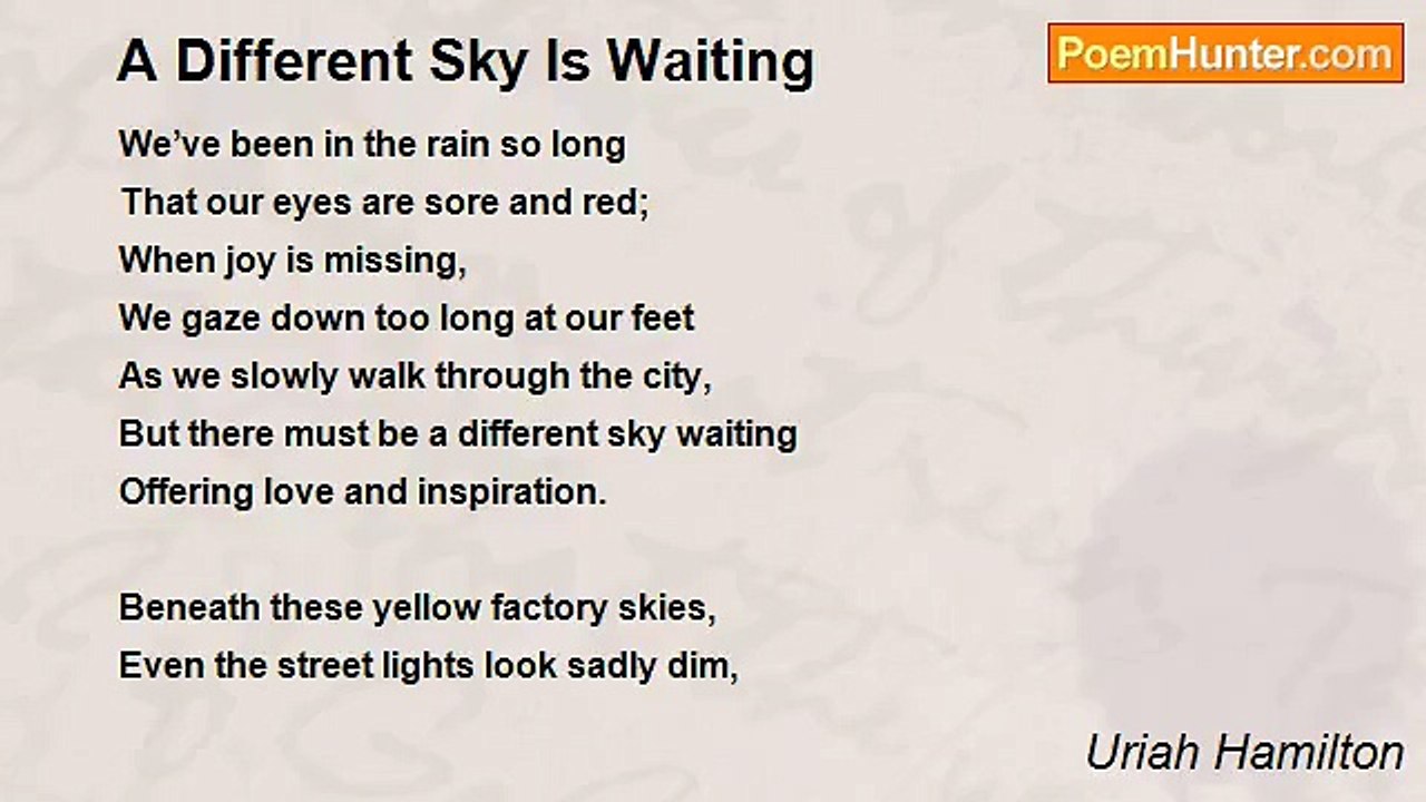Uriah Hamilton - A Different Sky Is Waiting