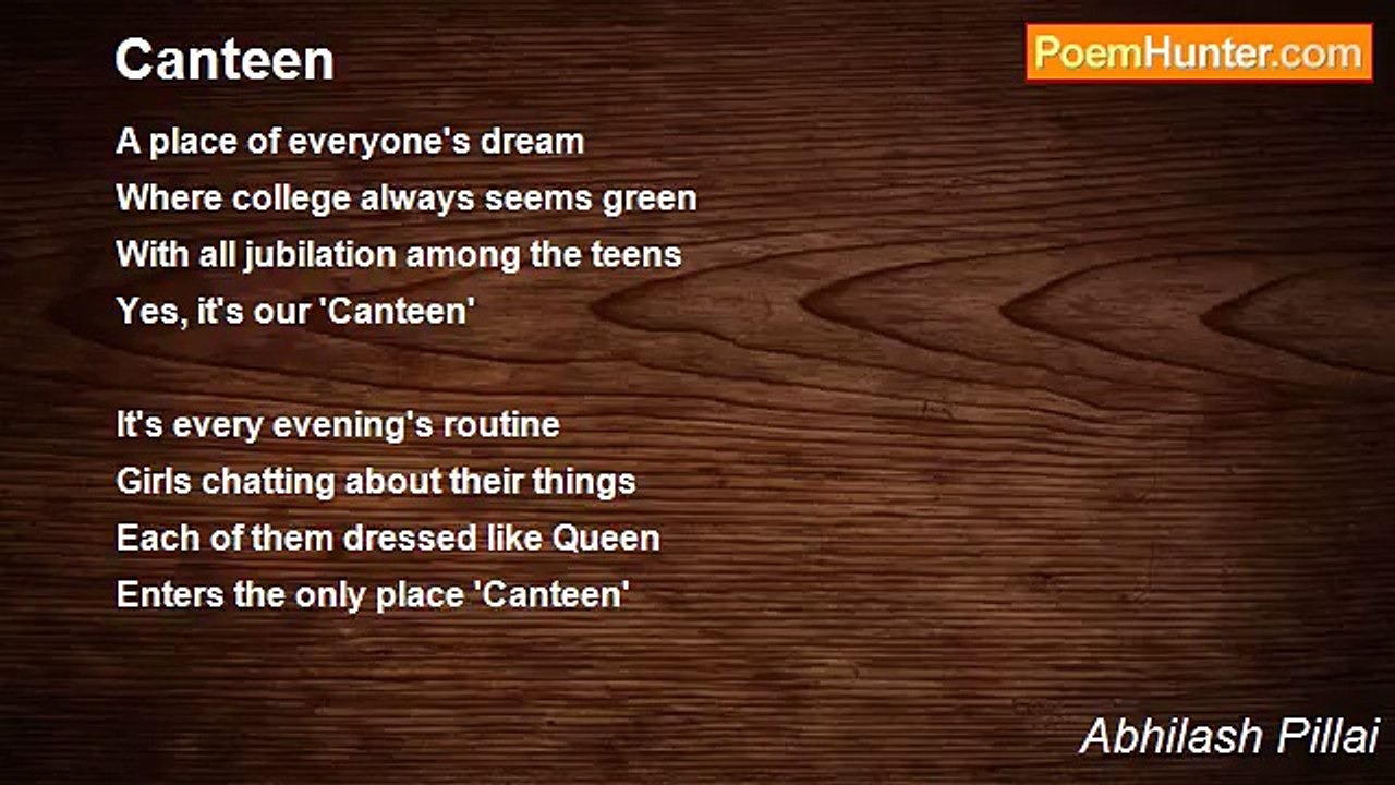 Abhilash Pillai - Canteen